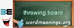 WordMeaning blackboard for throwing board